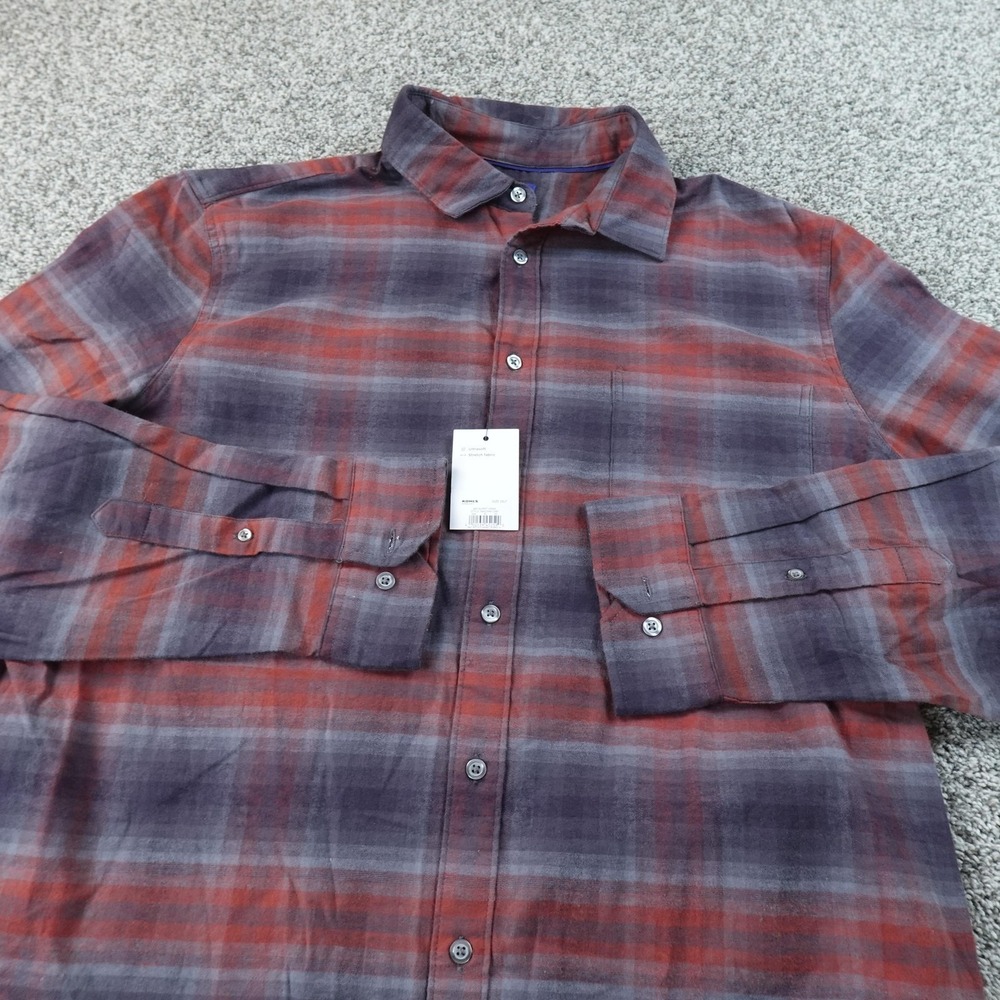 NEW Apt 9 Shirt Mens 2XLT Red Gray Plaid Flannel‎ Button Up Long Sleeve Stretch